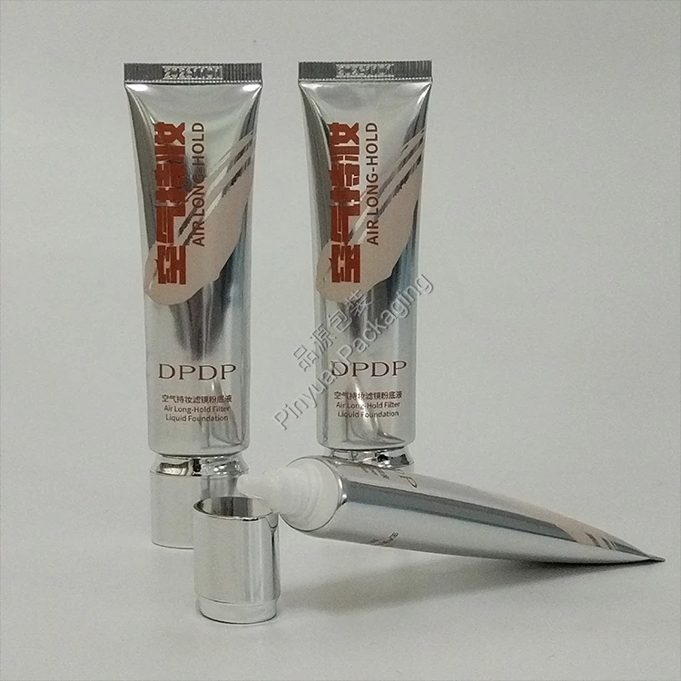 D25 30g Liquid Foundation ABL Cosmetic Tube with Oval Silver-plated Screw Cap