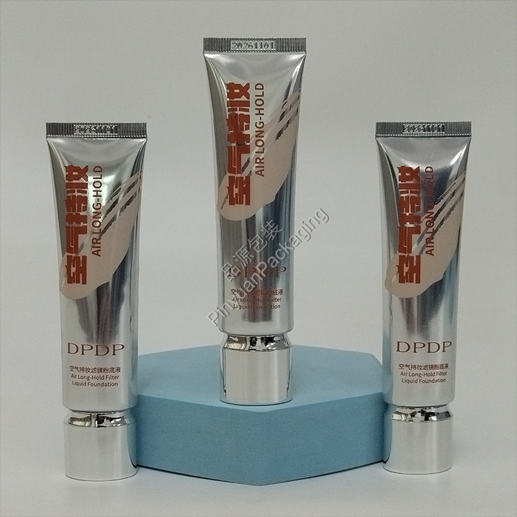 D25 30g Liquid Foundation ABL Cosmetic Tube with Oval Silver-plated Screw Cap