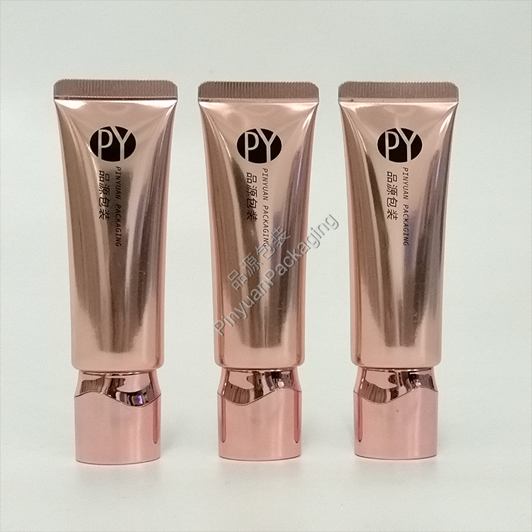 D25 25ml Skincare Lotion High-gloss ABL Cosmetic Tube with Oval Rose Gold-plated Screw Cap