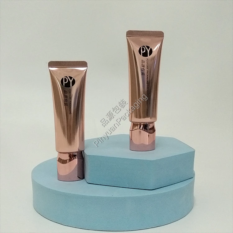D25 25ml Skincare Lotion High-gloss ABL Cosmetic Tube with Oval Rose Gold-plated Screw Cap