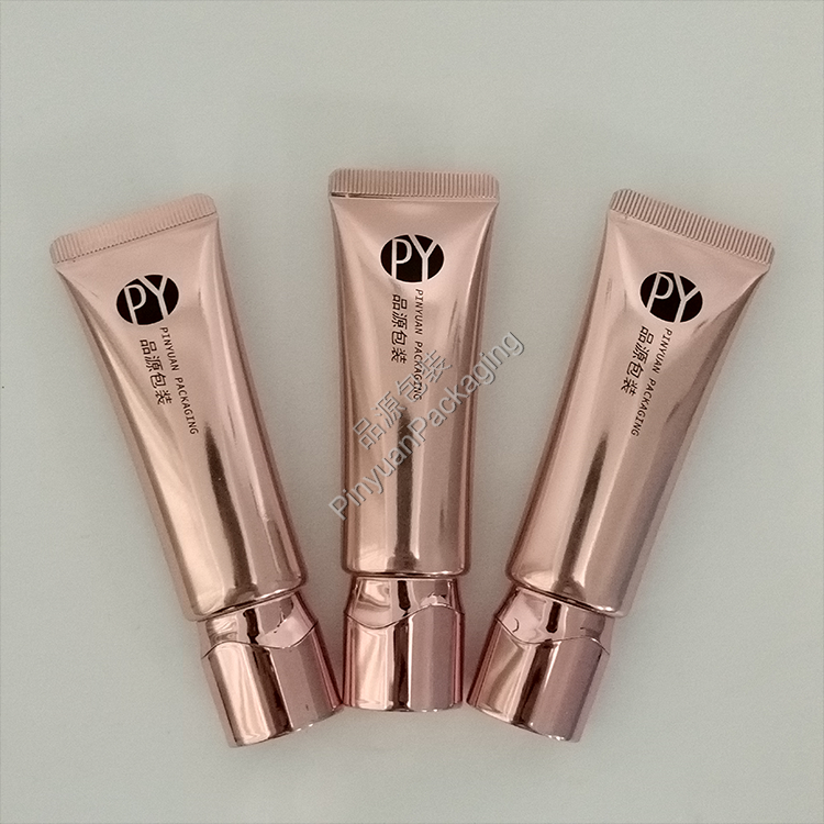 D25 25ml Skincare Lotion High-gloss ABL Cosmetic Tube with Oval Rose Gold-plated Screw Cap