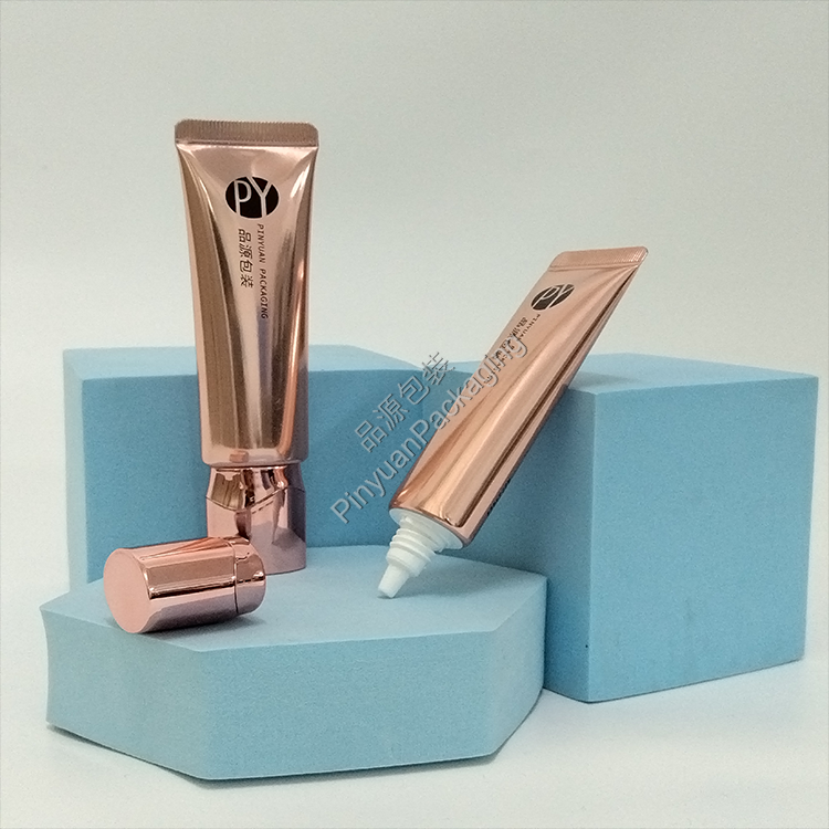 D25 25ml Skincare Lotion High-gloss ABL Cosmetic Tube with Oval Rose Gold-plated Screw Cap