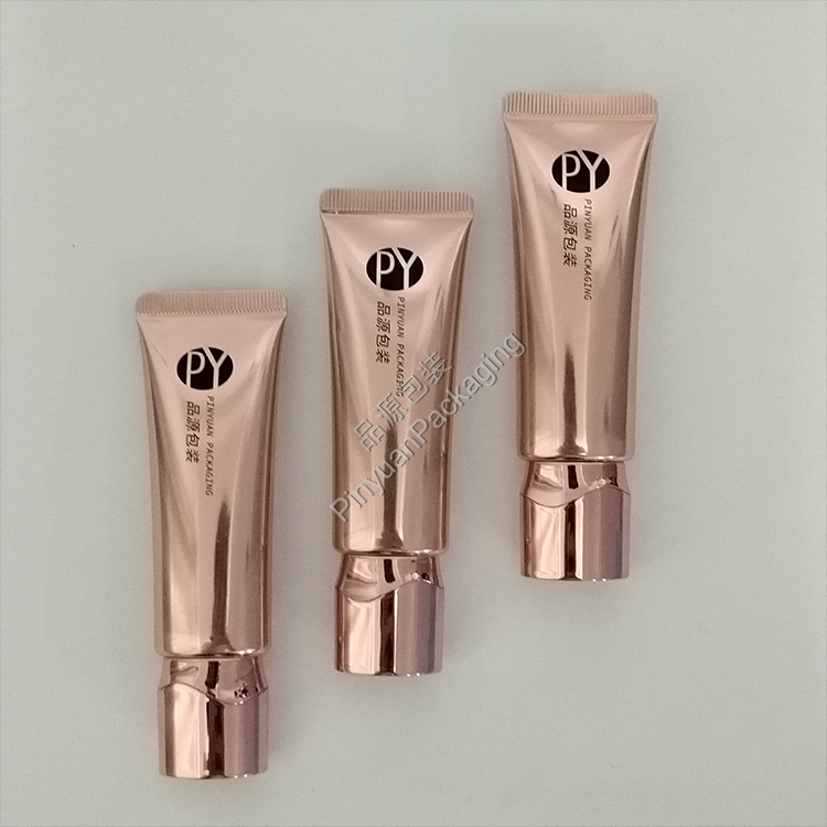 D25 25ml Skincare Lotion High-gloss ABL Cosmetic Tube with Oval Rose Gold-plated Screw Cap