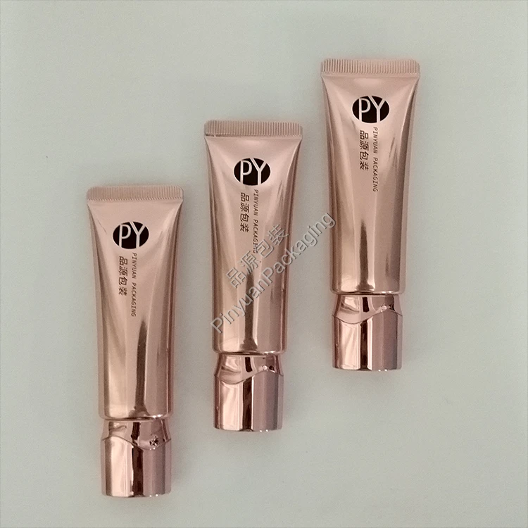 D25 25ml Skincare Lotion High-gloss ABL Cosmetic Tube with Oval Rose Gold-plated Screw Cap