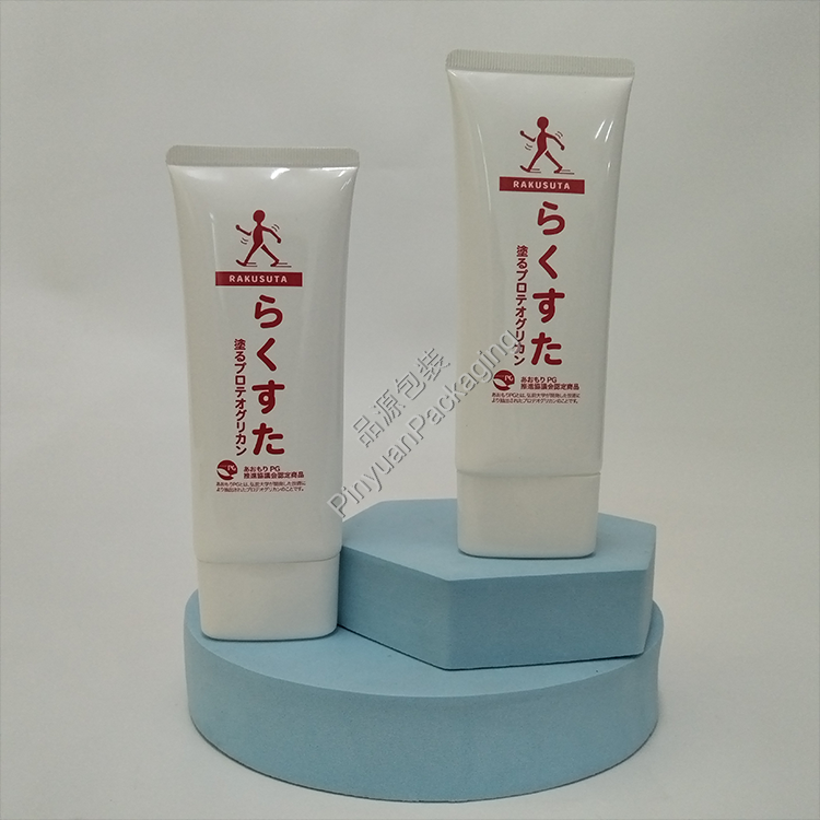 D40 100g Skincare Lotion PE Cosmetic Tube with White Oval Screw Cap