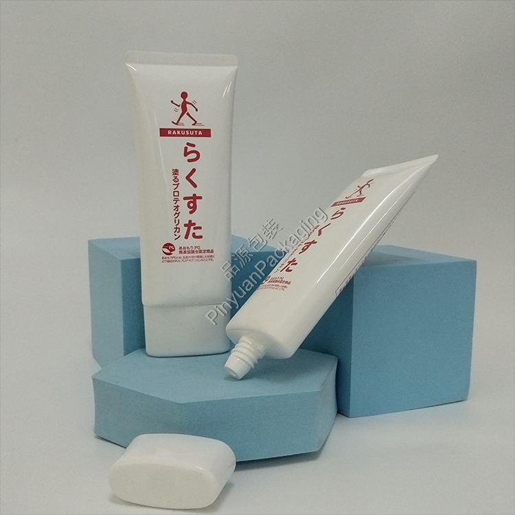 D40 100g Skincare Lotion PE Cosmetic Tube with White Oval Screw Cap