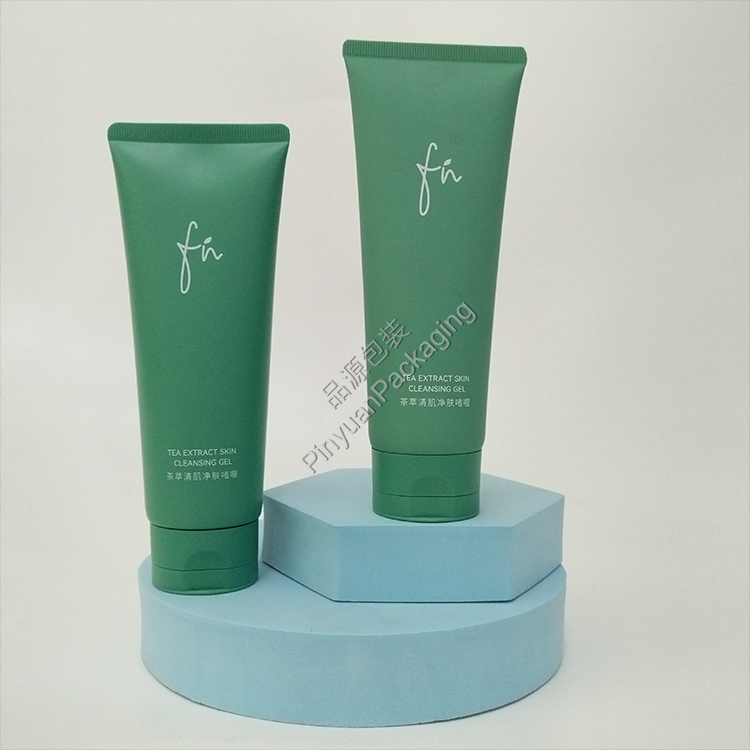 D45 130g Skin Cleansing Gel Soft Touch PE Cosmetic Tube with Green Korea-style Flip-top Cap