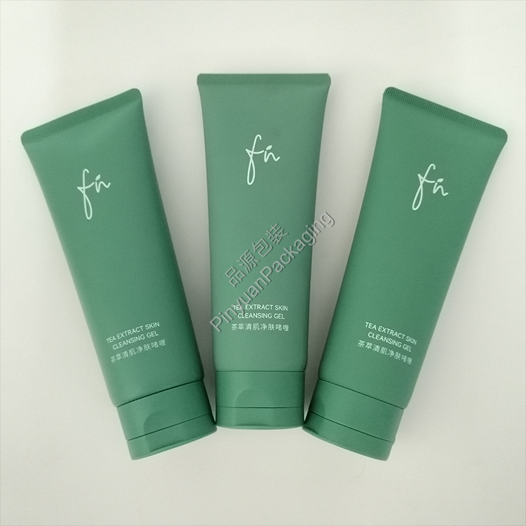 D45 130g Skin Cleansing Gel Soft Touch PE Cosmetic Tube with Green Korea-style Flip-top Cap