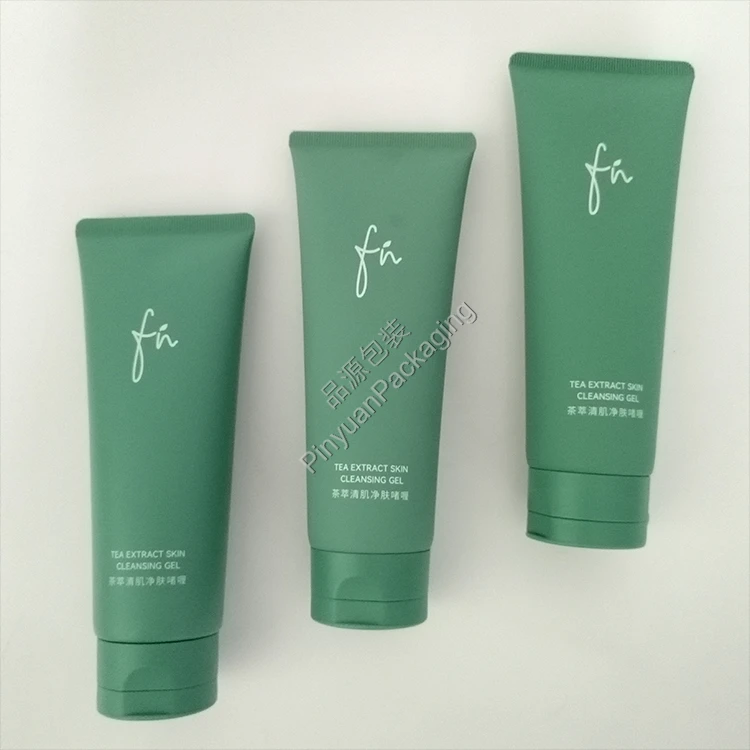 D45 130g Skin Cleansing Gel Soft Touch PE Cosmetic Tube with Green Korea-style Flip-top Cap