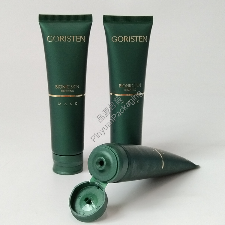D30 50g Skin Mask PE Cosmetic Tube with Cute Green Flip-top Cap