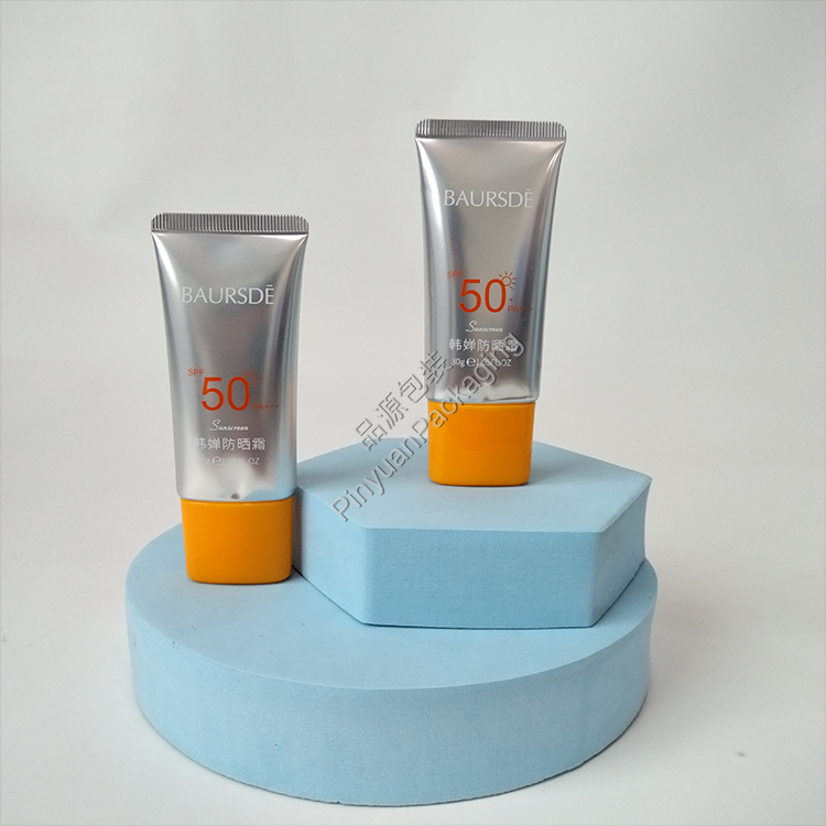 D30 30g Skin Sunscreen Cream High-gloss ABL Cosmetic Tube with Yellow Oval Screw Cap