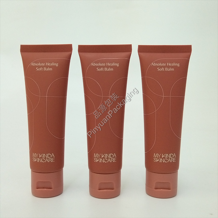 D30 50ml Soft Balm PE Cosmetic Tube with Brown Flip-top Cap