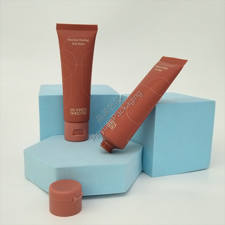 D30 50ml Soft Balm PE Cosmetic Tube with Brown Flip-top Cap