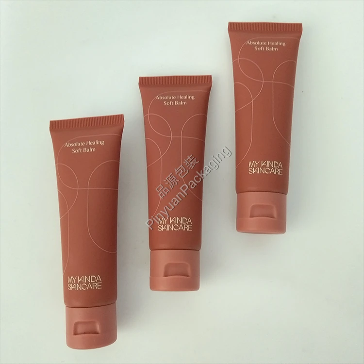 D30 50ml Soft Balm PE Cosmetic Tube with Brown Flip-top Cap