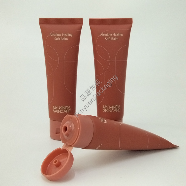D30 50ml Soft Balm PE Cosmetic Tube with Brown Flip-top Cap