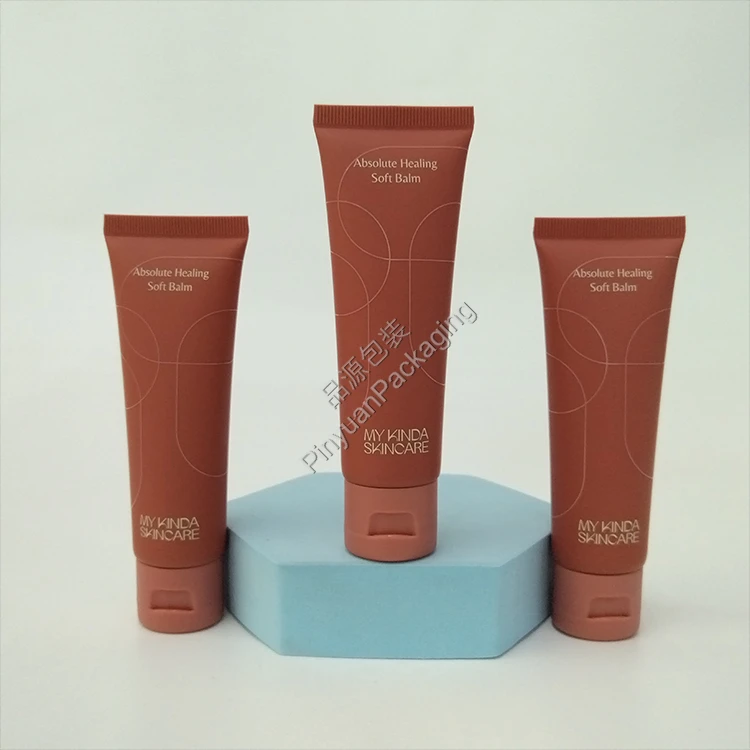 D30 50ml Soft Balm PE Cosmetic Tube with Brown Flip-top Cap