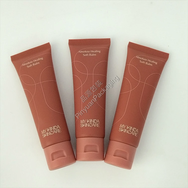 D30 50ml Soft Balm PE Cosmetic Tube with Brown Flip-top Cap