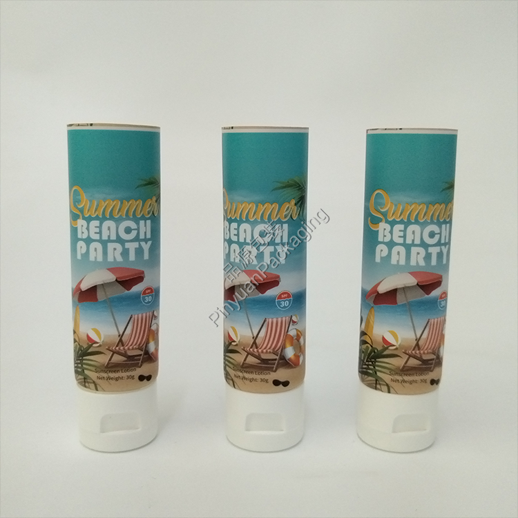 D30 30g Sunscreen Lotion ABL Cosmetic Tube with White Flip-top Cap