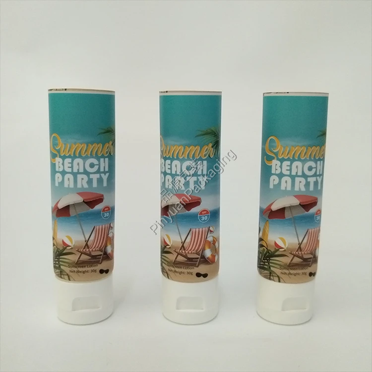 D30 30g Sunscreen Lotion ABL Cosmetic Tube with White Flip-top Cap