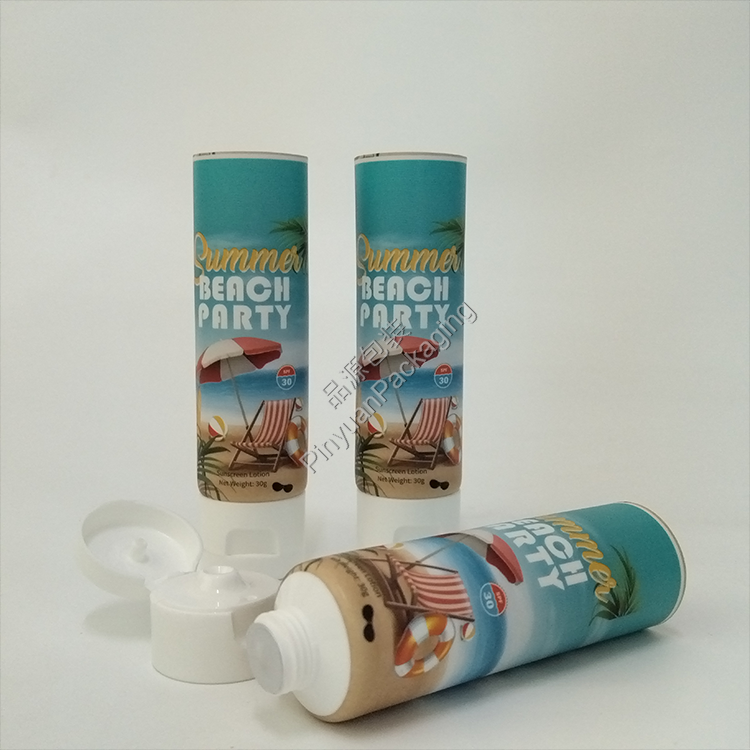 D30 30g Sunscreen Lotion ABL Cosmetic Tube with White Flip-top Cap