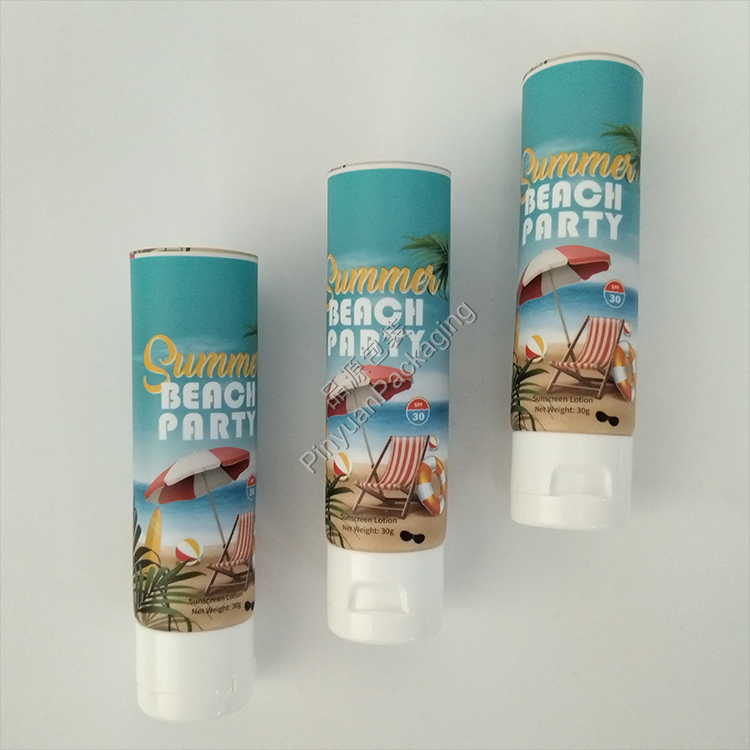 D30 30g Sunscreen Lotion ABL Cosmetic Tube with White Flip-top Cap