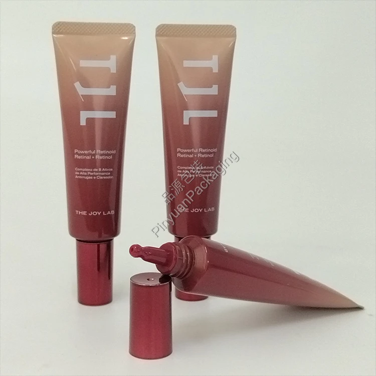 D25 30ml Eye Cream Essence Serum High-gloss ABL Cosmetic Tube with Burgundy Dropper Cap