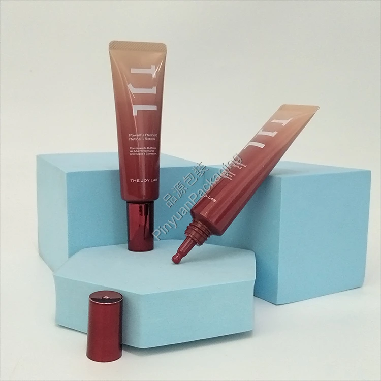 D25 30ml Eye Cream Essence Serum High-gloss ABL Cosmetic Tube with Burgundy Dropper Cap