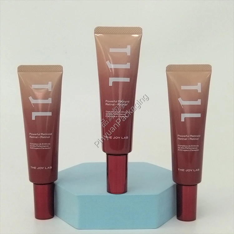 D25 30ml Eye Cream Essence Serum High-gloss ABL Cosmetic Tube with Burgundy Dropper Cap
