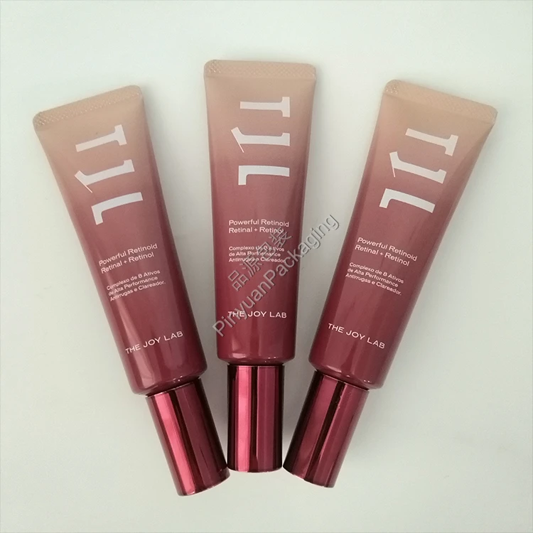 D25 30ml Eye Cream Essence Serum High-gloss ABL Cosmetic Tube with Burgundy Dropper Cap