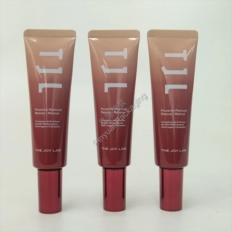 D25 30ml Eye Cream Essence Serum High-gloss ABL Cosmetic Tube with Burgundy Dropper Cap