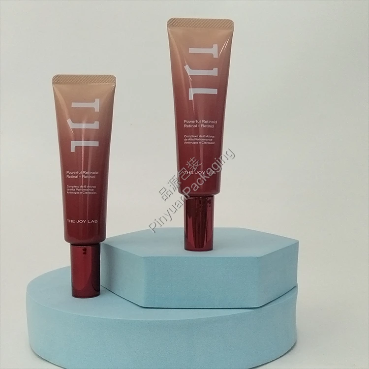 D25 30ml Eye Cream Essence Serum High-gloss ABL Cosmetic Tube with Burgundy Dropper Cap