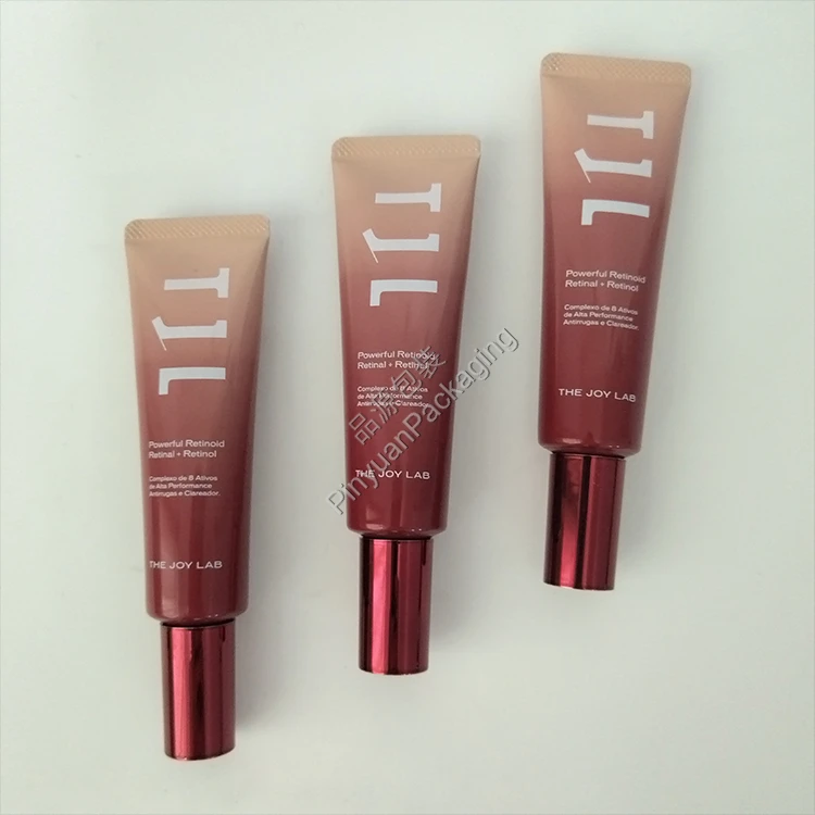 D25 30ml Eye Cream Essence Serum High-gloss ABL Cosmetic Tube with Burgundy Dropper Cap