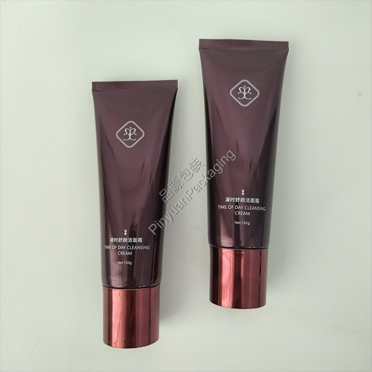 D40 120g Facial Cleansing Cream High-gloss ABL Cosmetic Tube with Burgundy-plated Cylindrical Cap