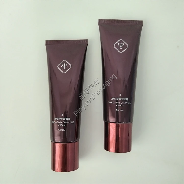 D40 120g Facial Cleansing Cream High-gloss ABL Cosmetic Tube with Burgundy-plated Cylindrical Cap