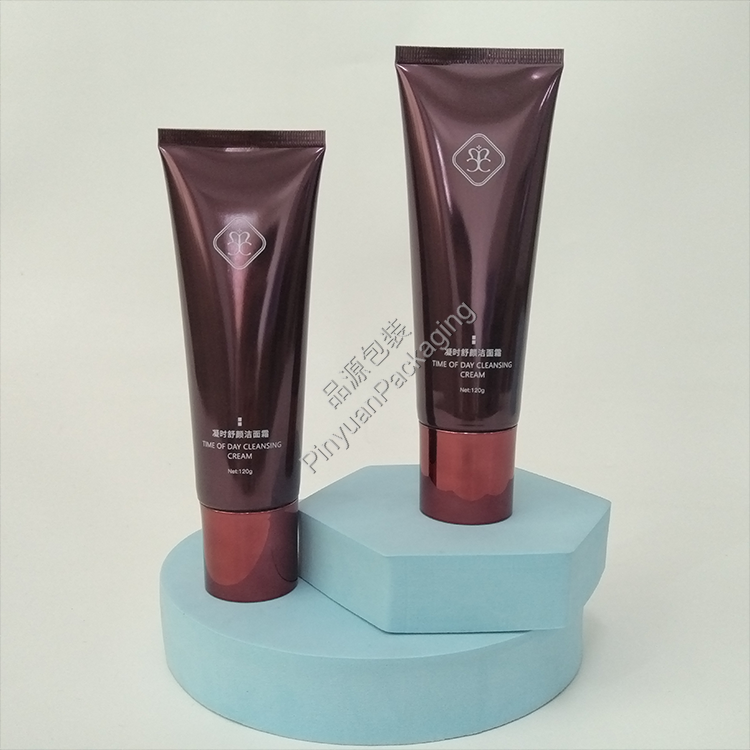 D40 120g Facial Cleansing Cream High-gloss ABL Cosmetic Tube with Burgundy-plated Cylindrical Cap