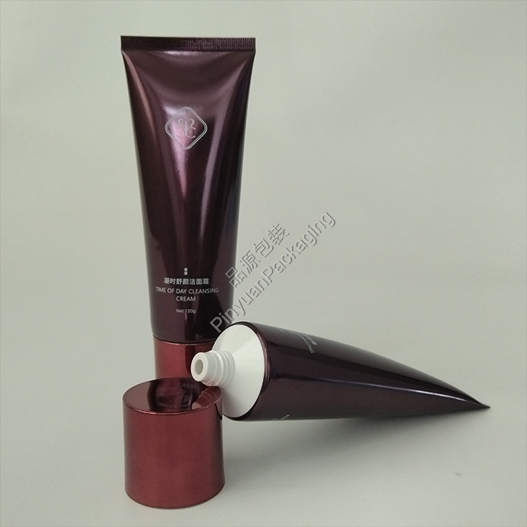 D40 120g Facial Cleansing Cream High-gloss ABL Cosmetic Tube with Burgundy-plated Cylindrical Cap