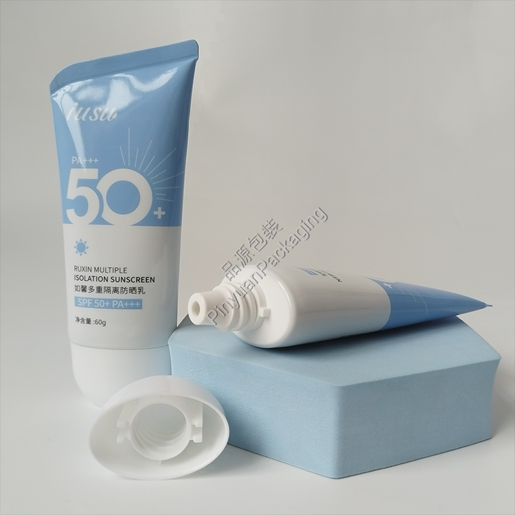 D35 60g Isolation Sunscreen Cream ABL Cosmetic Tube with White Oval Screw Cap