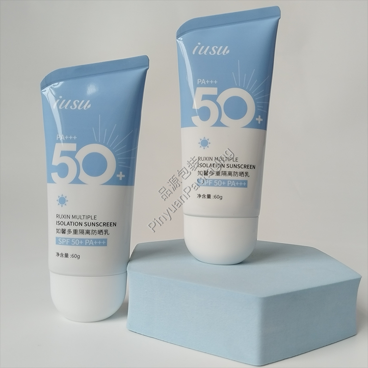 D35 60g Isolation Sunscreen Cream ABL Cosmetic Tube with White Oval Screw Cap