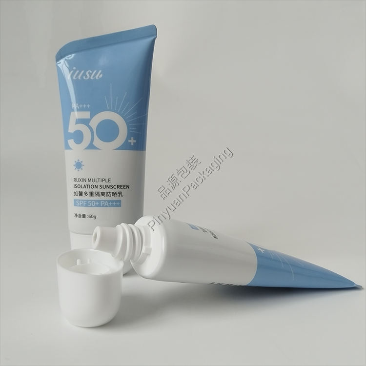 D35 60g Isolation Sunscreen Cream ABL Cosmetic Tube with White Oval Screw Cap