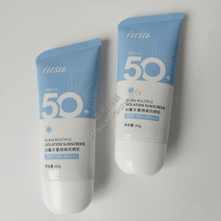 D35 60g Isolation Sunscreen Cream ABL Cosmetic Tube with White Oval Screw Cap