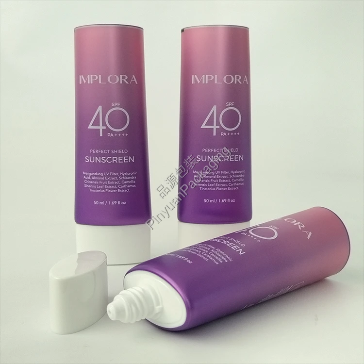 D35 50ml Sunscreen Cream ABL Cosmetic Tube with White Oval Screw Cap