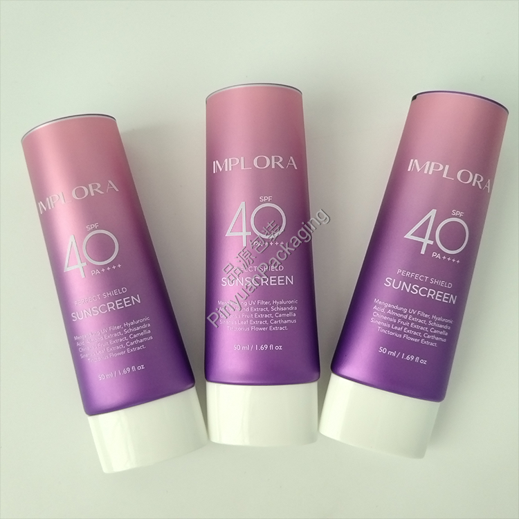 D35 50ml Sunscreen Cream ABL Cosmetic Tube with White Oval Screw Cap