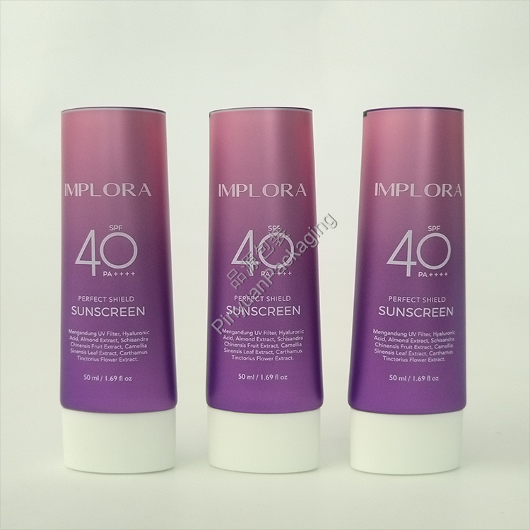 D35 50ml Sunscreen Cream ABL Cosmetic Tube with White Oval Screw Cap