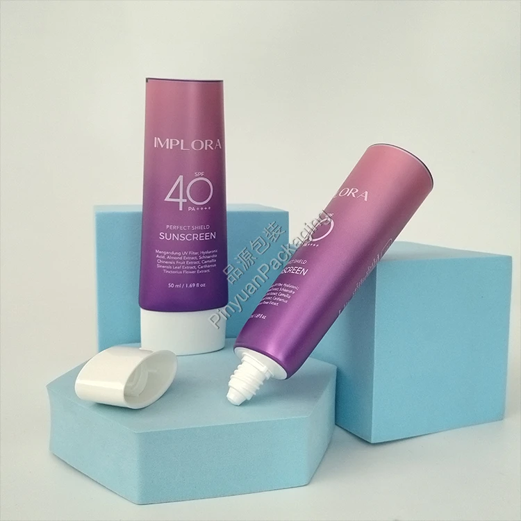 D35 50ml Sunscreen Cream ABL Cosmetic Tube with White Oval Screw Cap
