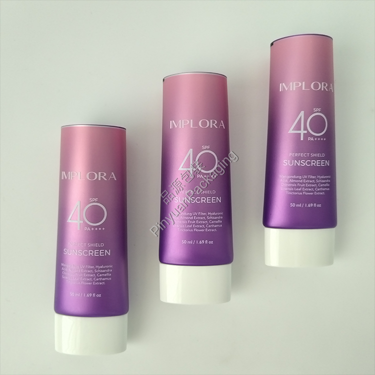 D35 50ml Sunscreen Cream ABL Cosmetic Tube with White Oval Screw Cap