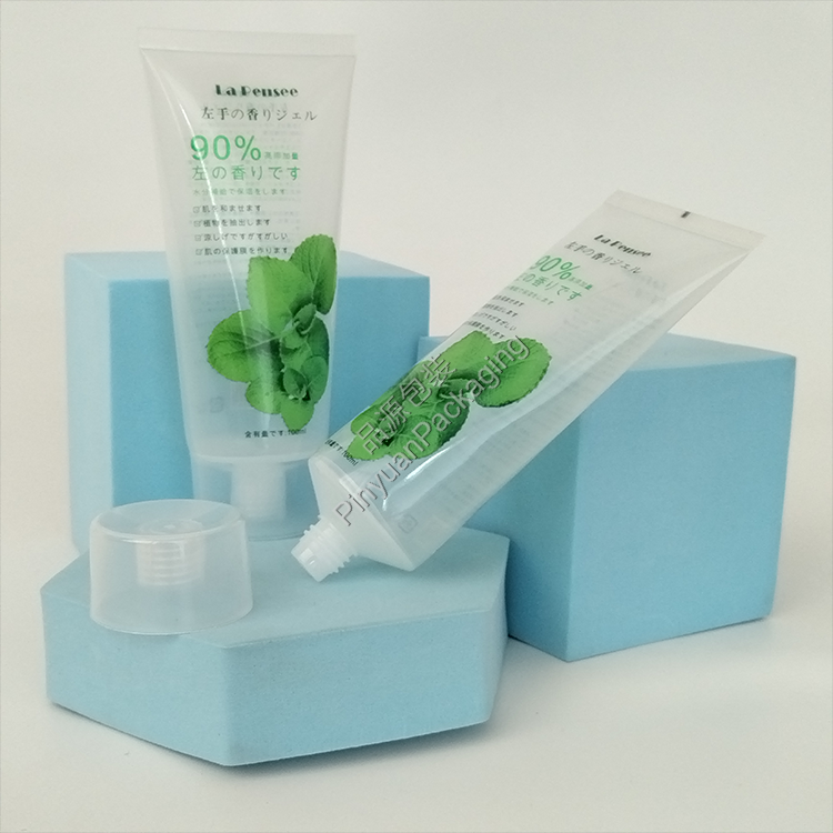 D40 100ml Skincare Gel Cream Transparent PBL Cosmetic Tube with Transparent Screw Cap