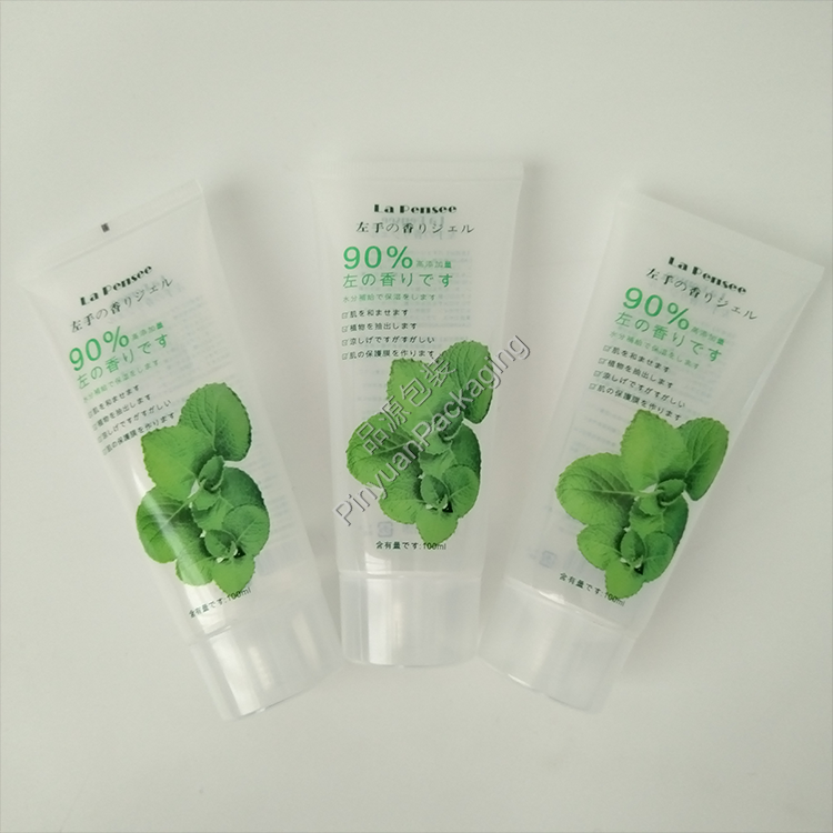 D40 100ml Skincare Gel Cream Transparent PBL Cosmetic Tube with Transparent Screw Cap