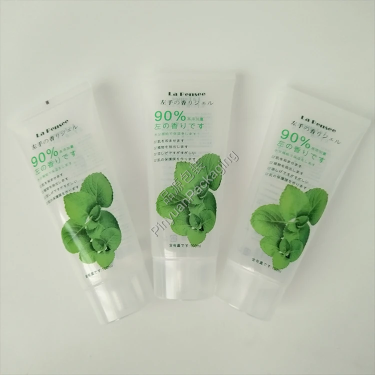 D40 100ml Skincare Gel Cream Transparent PBL Cosmetic Tube with Transparent Screw Cap