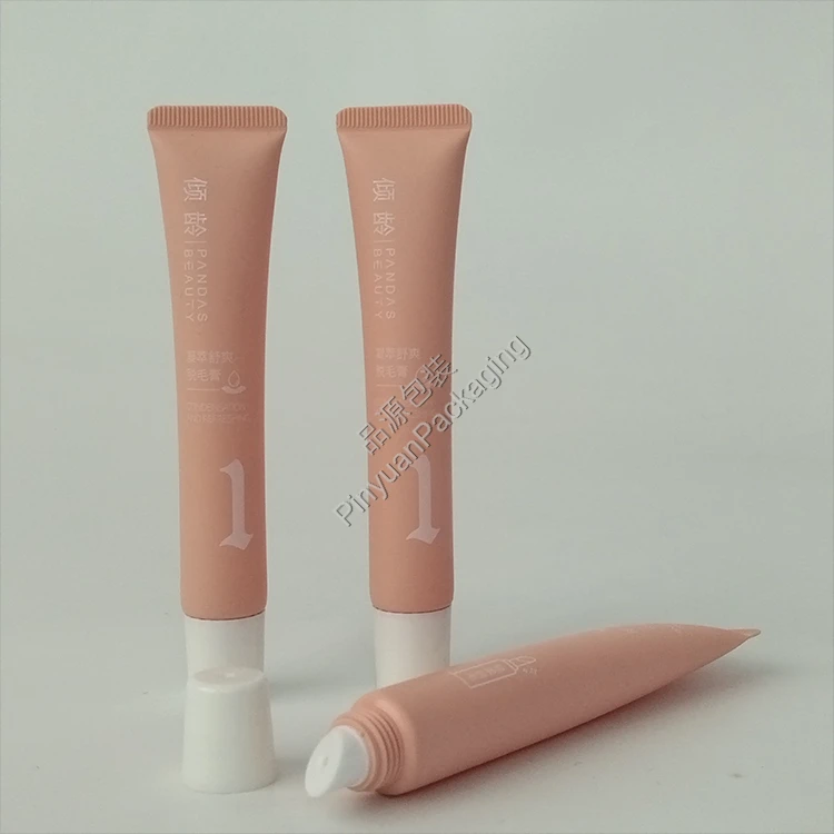 D19 25g Hair Removal Lip Balm Cream PE Cosmetic Tube with White Screw Cap