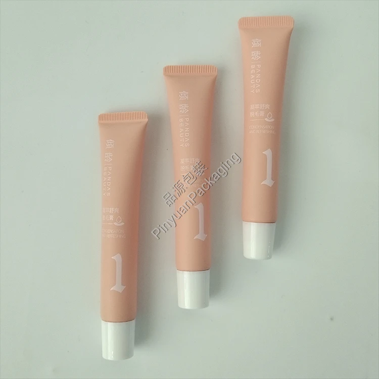 D19 25g Hair Removal Lip Balm Cream PE Cosmetic Tube with White Screw Cap